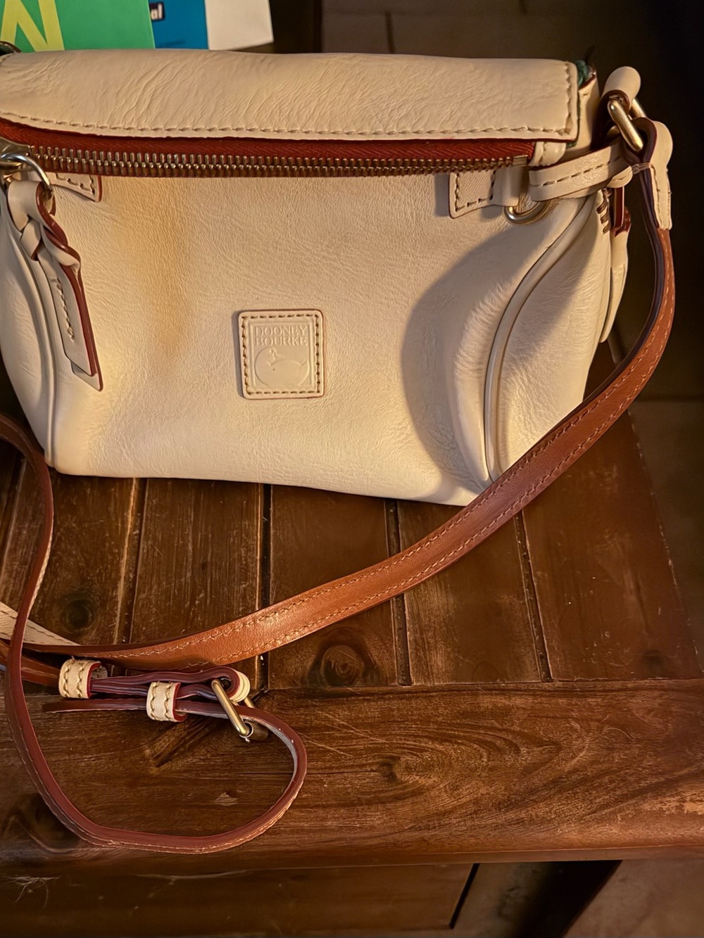 Mini Florentine Dooney & Bourke crossbody cream bag